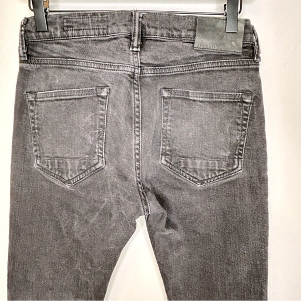 Allsaints Crow Cigarette Skinny Black Button Fly Denim Jeans Size 28‎ - Picture 6 of 10